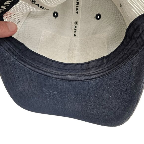 Ariat Men's Mesh Trucker Cap With American Flag & Logo Adjustable - Picture 10 of 10